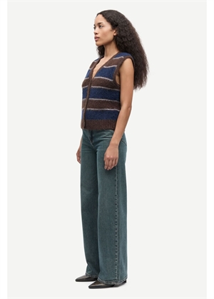 Sajeanne vest 15425 Black Coffee Stripe Samsøe